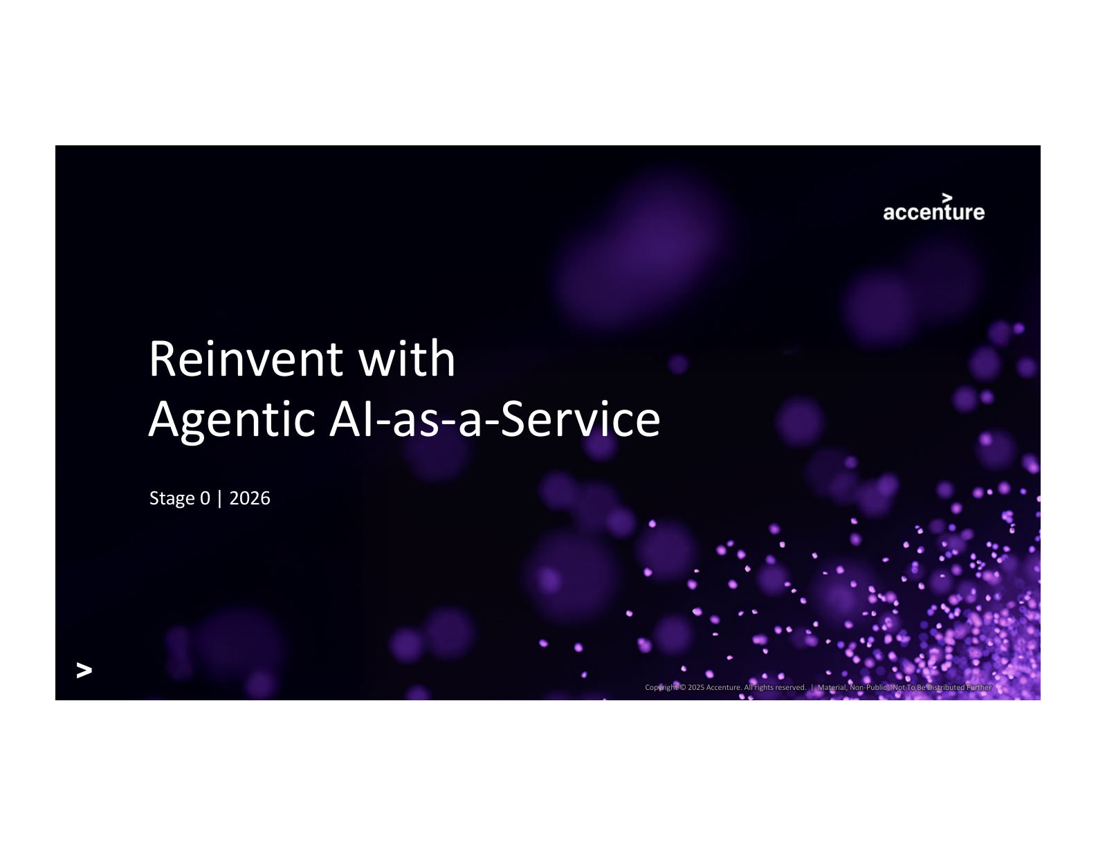 Reinvent with Agentic AI-as-a-Service — Stage 0 deck cover slide