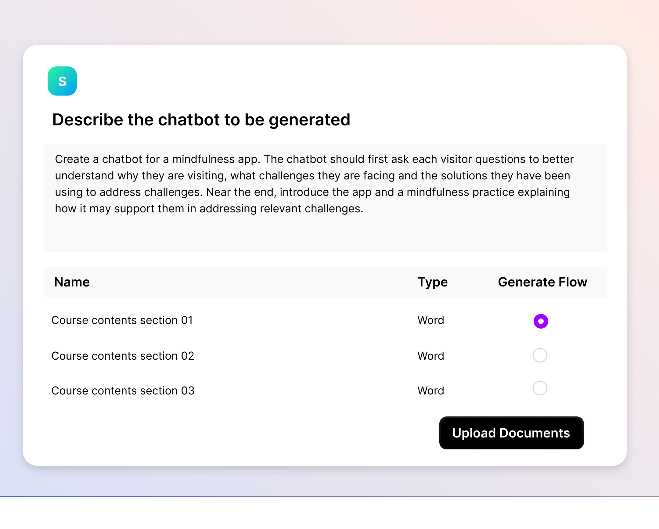 Design step UI